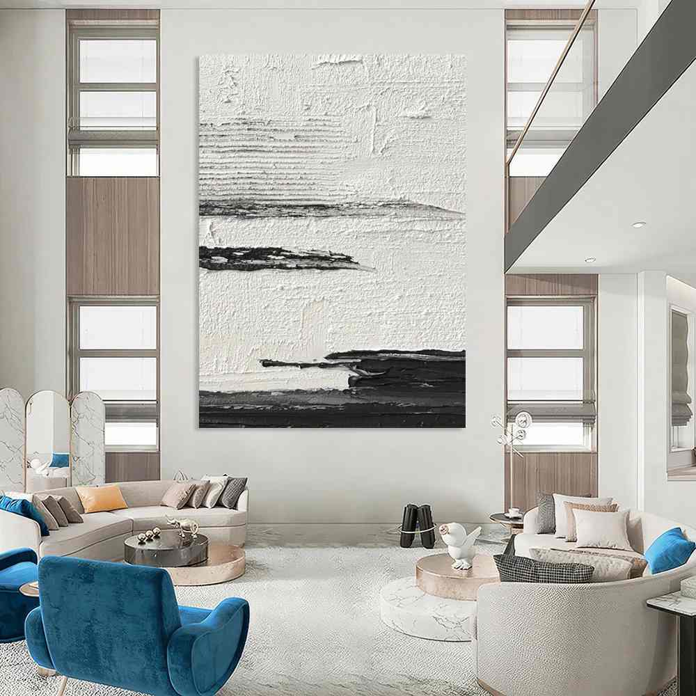 Beach_Black_White_Minimalist_Textured_Wall_Art_C7UYK wall art